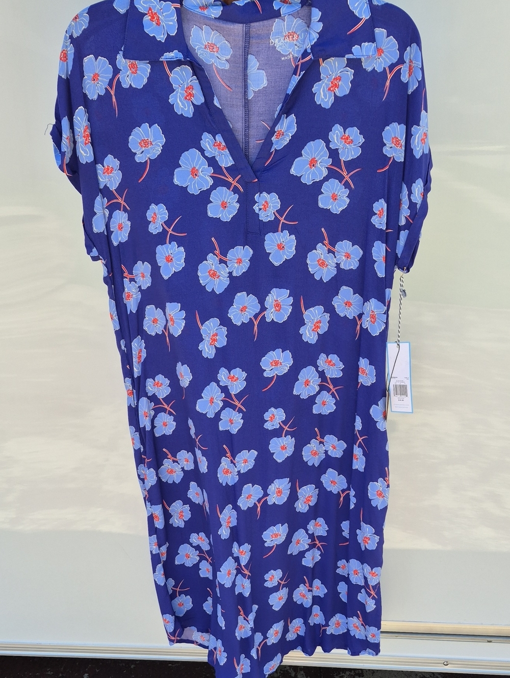 Draper James Navy Floral Split-Neck Loungewear